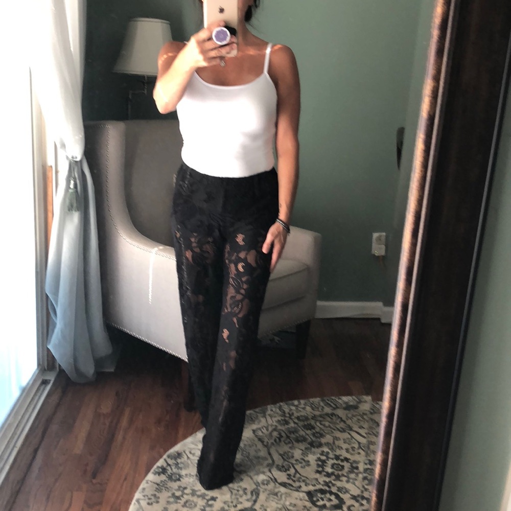 Silvia black lace pants size medium